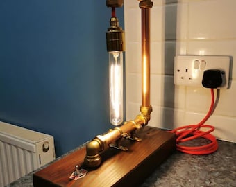 Copper Pipe Steampunk Lamp