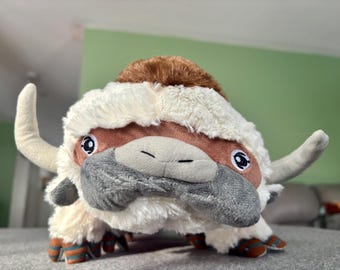 Peluche de Avatar de la Vaca Appa / 55 cm / Almohada de fantasía suave y abrazable