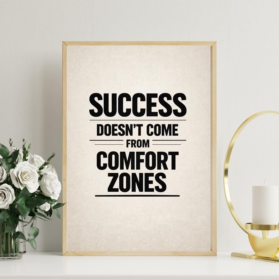 Success Quote Wall Art Inspirational Print Home Office Wall Art ...