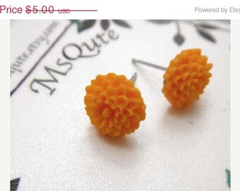 AUF Verkauf Petite Pom Pom Ohrstecker - Tangerine