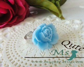 Romantic Garden Rose  Ring -sea