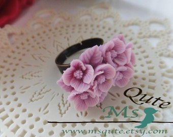 Romantic petite flower  Ring -Lavander