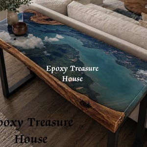 Luxury Wood Epoxy Sofa Back Table | Handmade Resin Console Table | Modern Entryway Table | Narrow Sofa Table | Designer Wooden Furniture