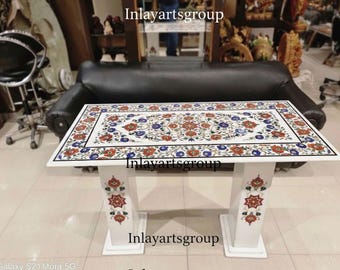 Handgefertigter Marmor Inlay Couchtisch - Luxus Pietra Dura Art