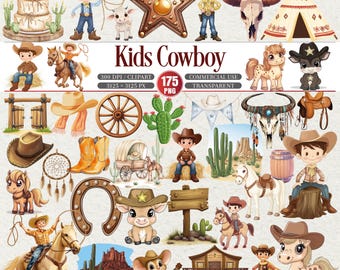 Childrens Cowboy Costume Box With Dress up Hat, Pistol, Bandana 