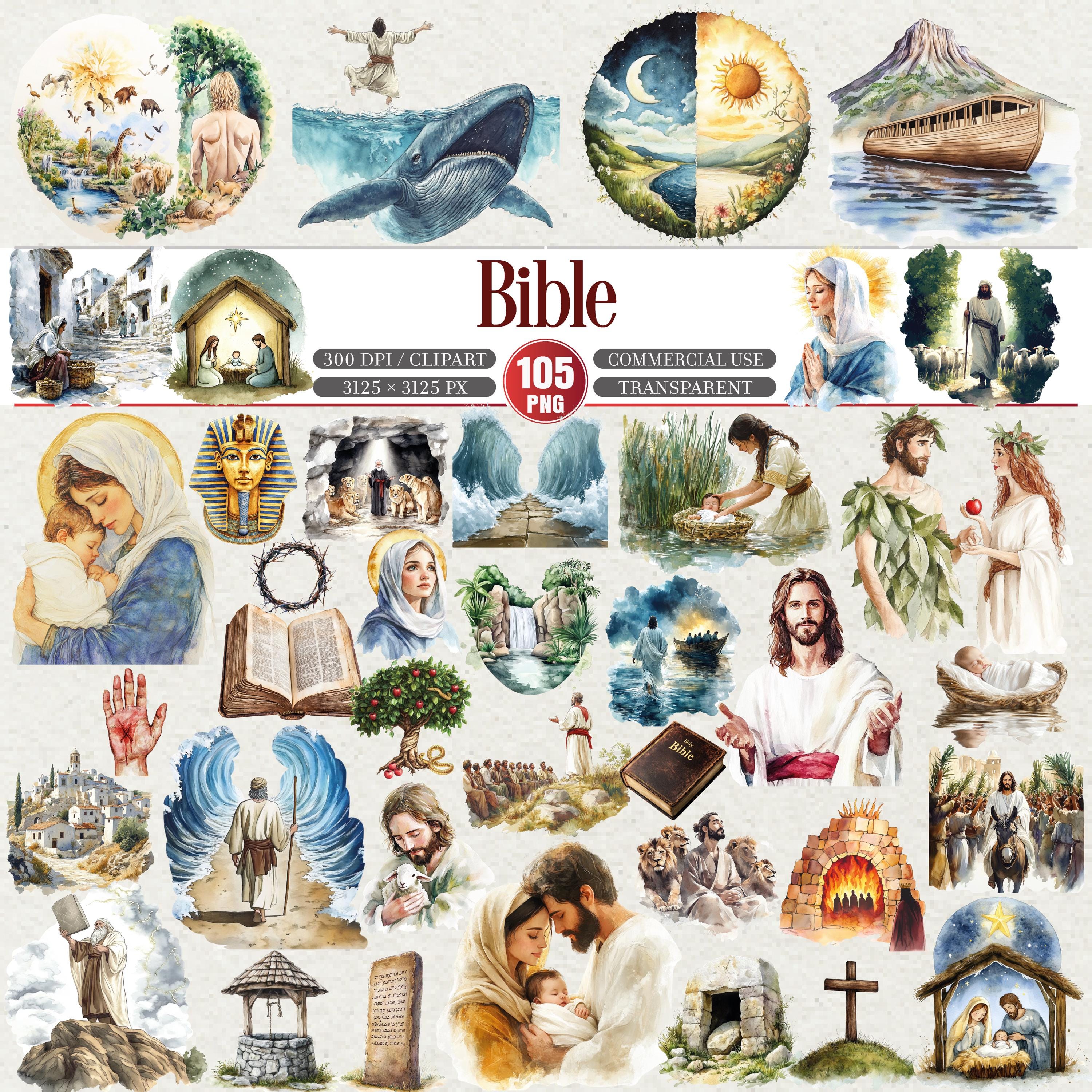Bible Clipart Bundle 105 PNG Religious Commercial Use - Etsy
