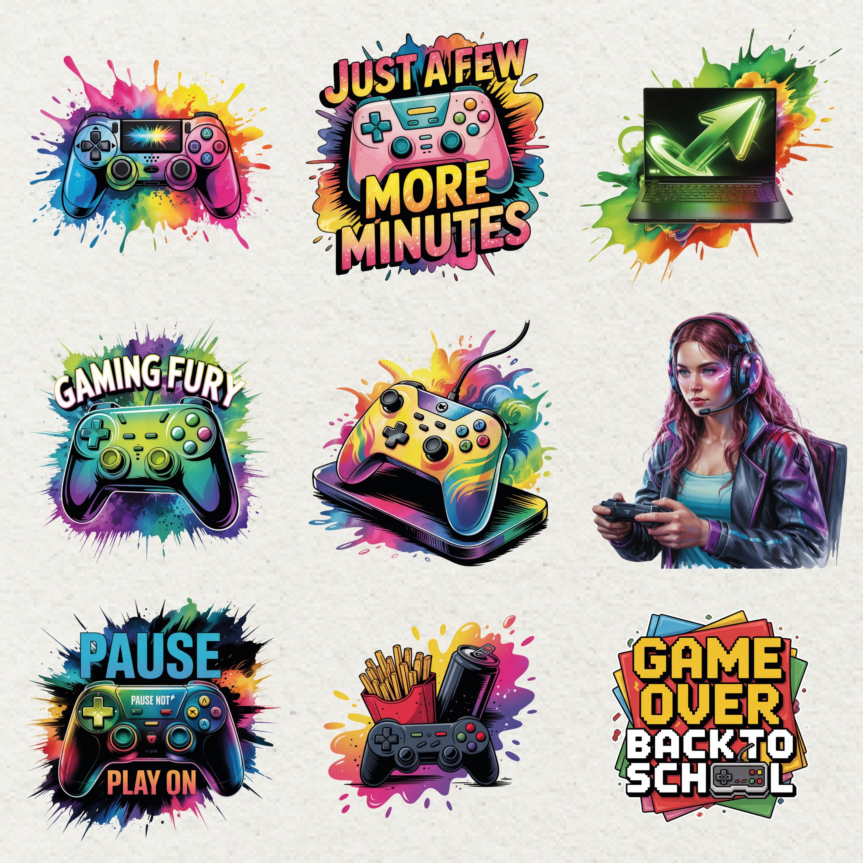 Game Controller Clipart PNG Bundle for Gamers - Etsy
