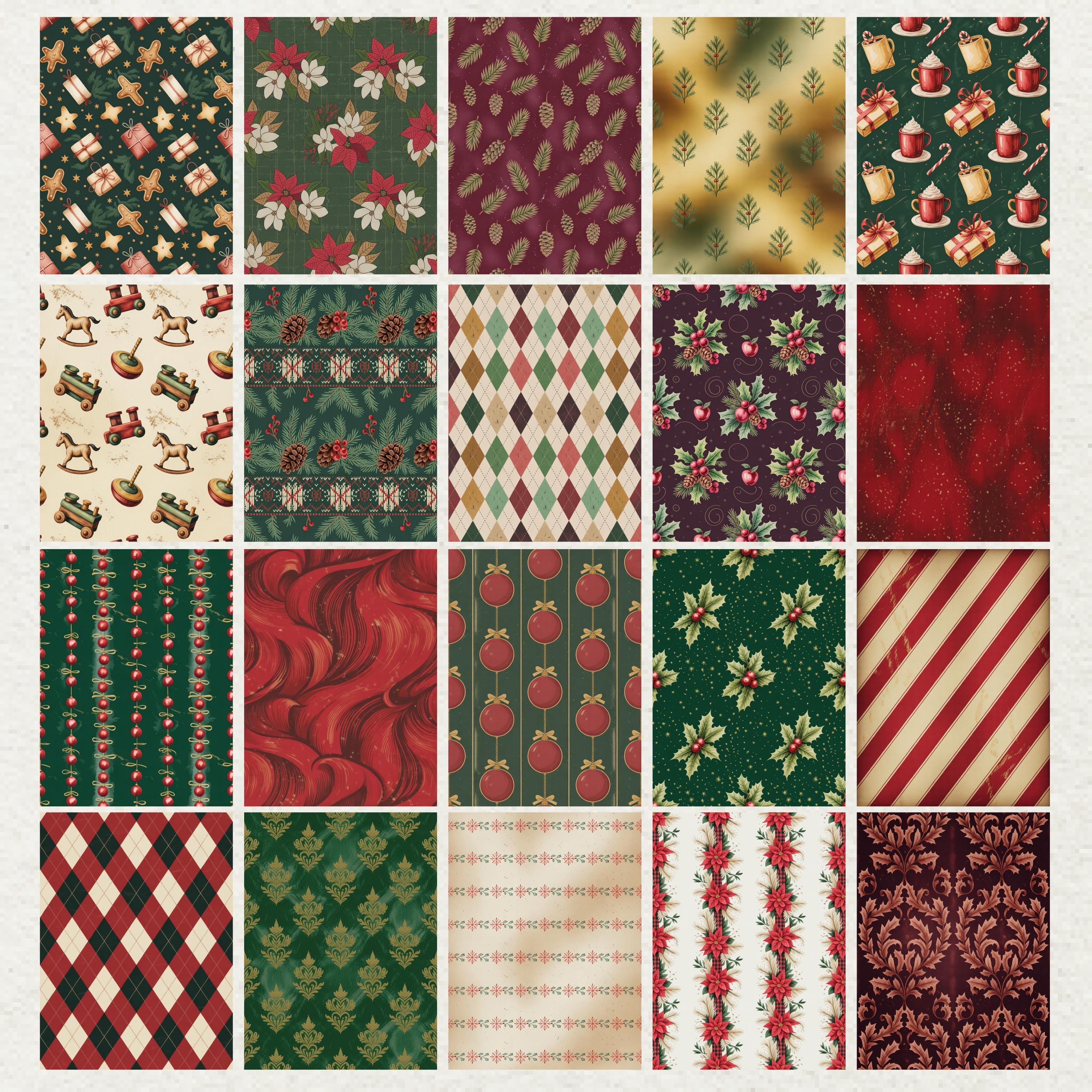 Christmas Seamless Digital Papers PNG Pattern Bundle - Etsy