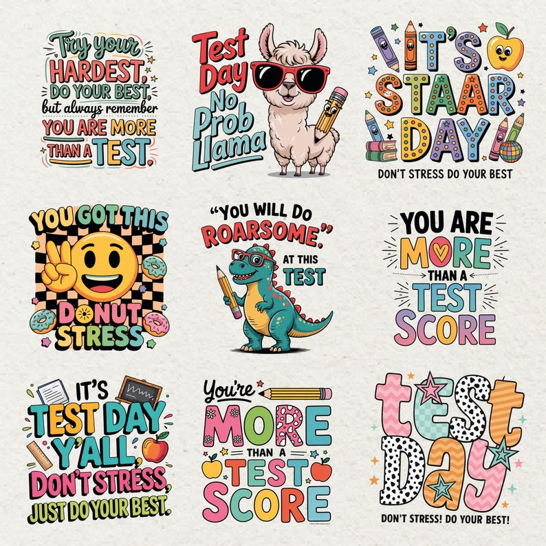 Test Day Clipart Png Bundle for Classroom Motivation - Etsy