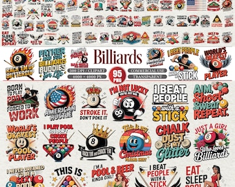 Billiards Pool Quotes Clipart Bundle 95 PNG Designs