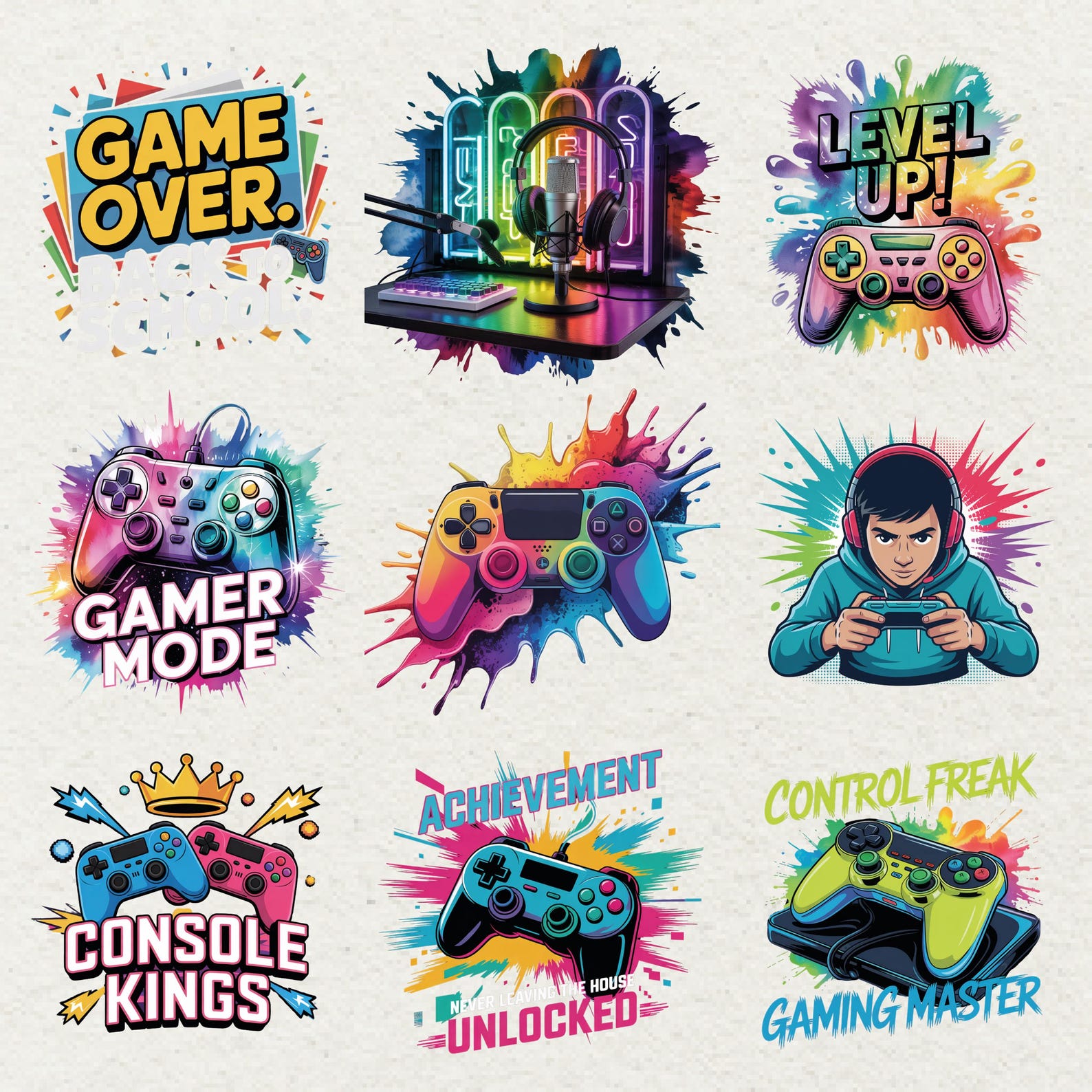 Game Controller Clipart PNG Bundle for Gamers - Etsy Canada