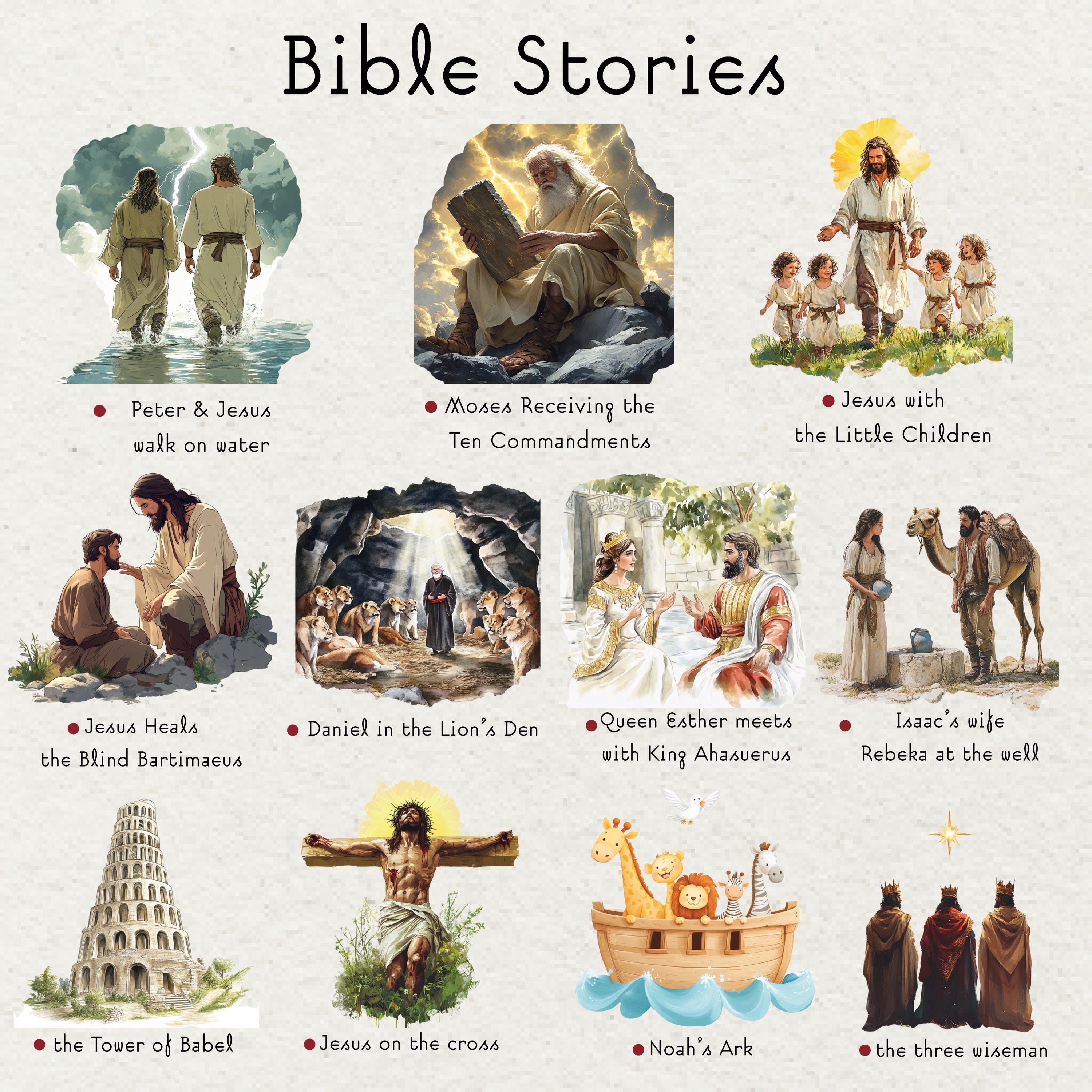 Bible Stories Clipart Bundle 55 PNG Religious Commercial Use - Etsy