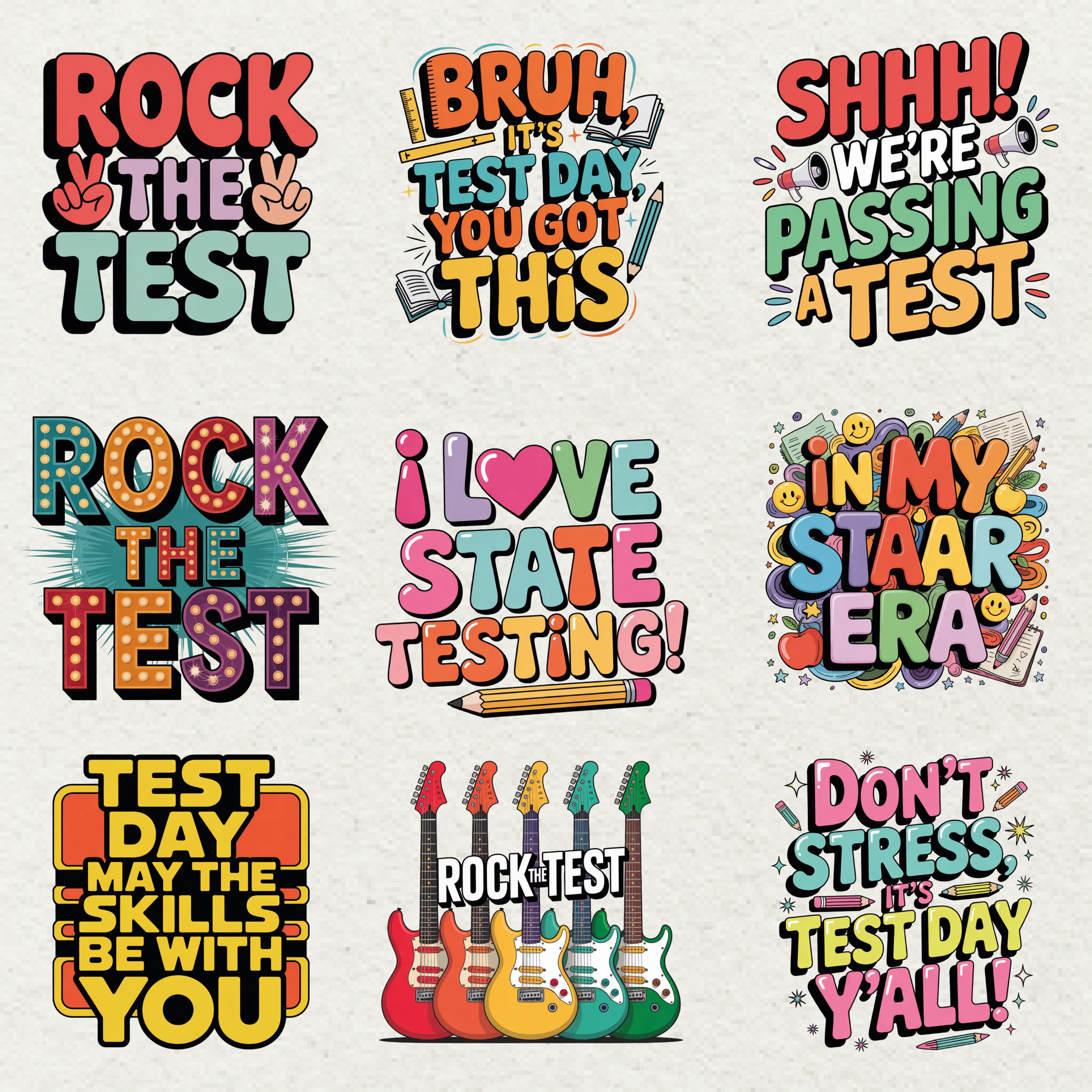 Test Day Clipart Png Bundle for Classroom Motivation - Etsy