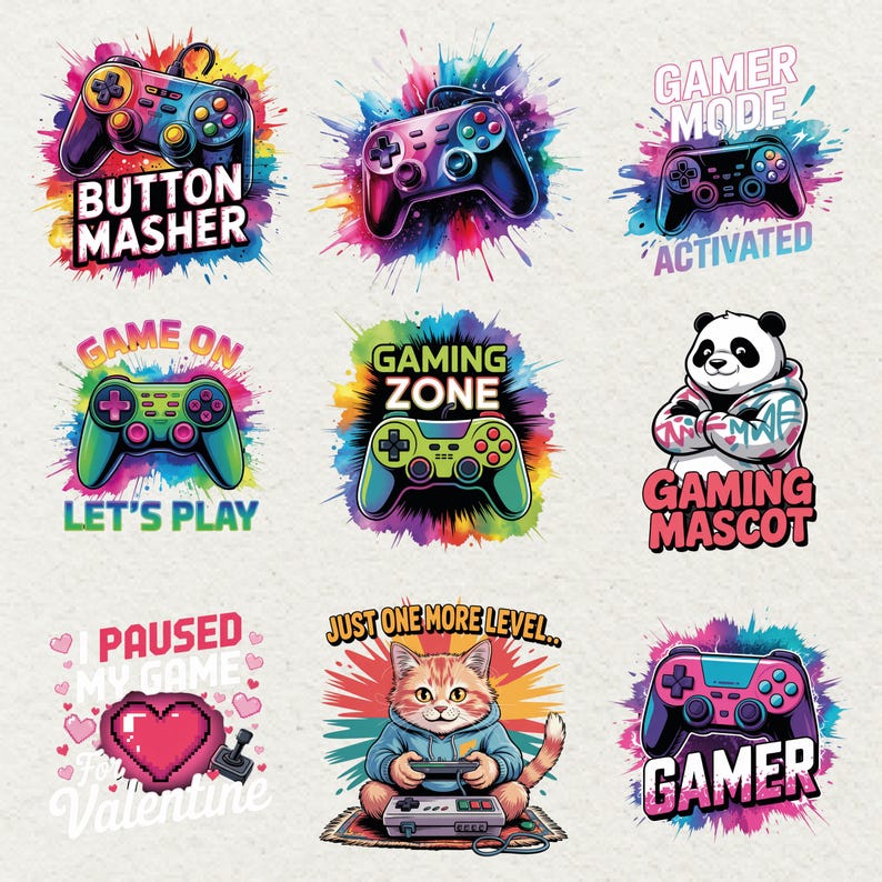 Game Controller Clipart PNG Bundle for Gamers - Etsy Canada