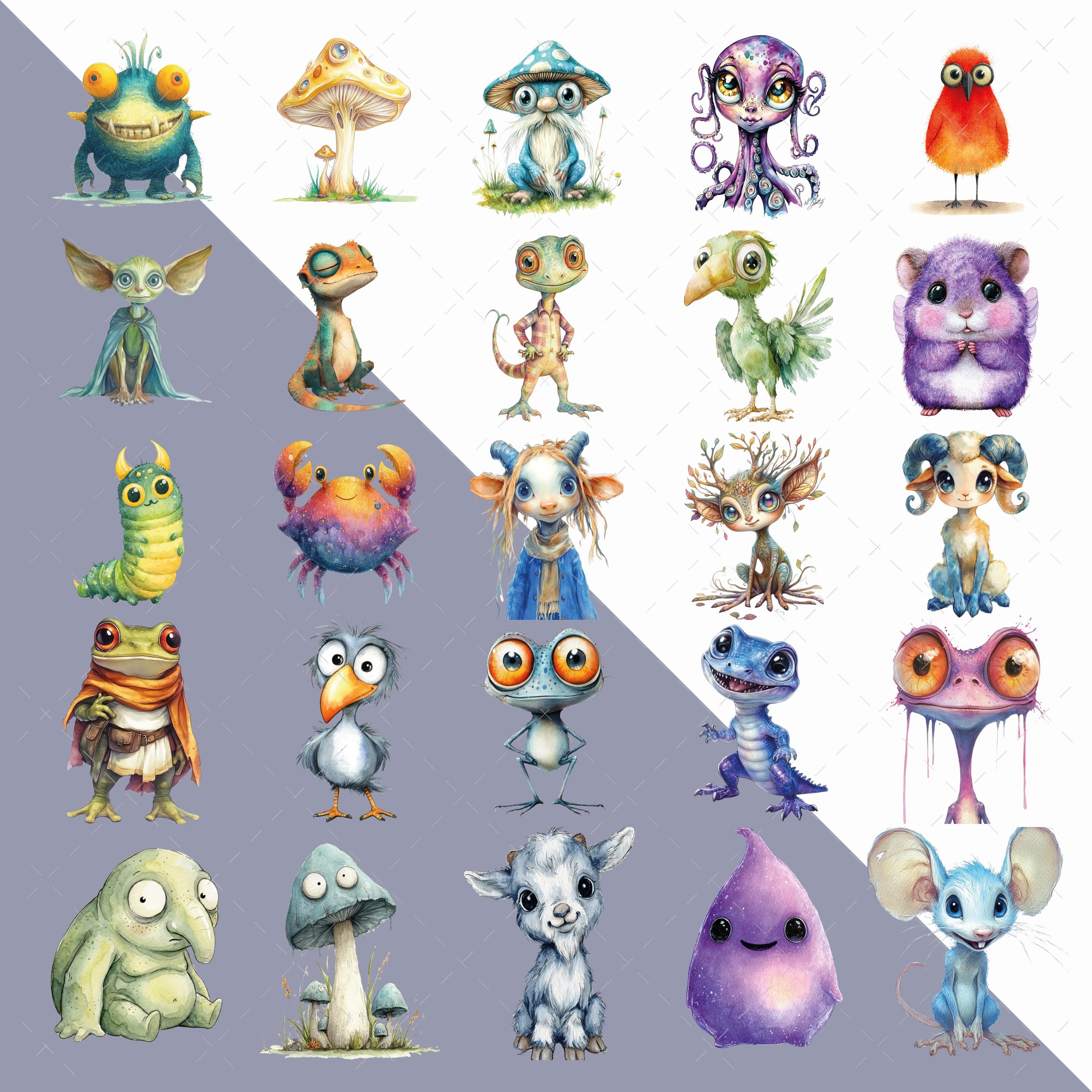 Whimsical Fairy Creatures Clipart Bundle 150 PNG Transparent - Etsy