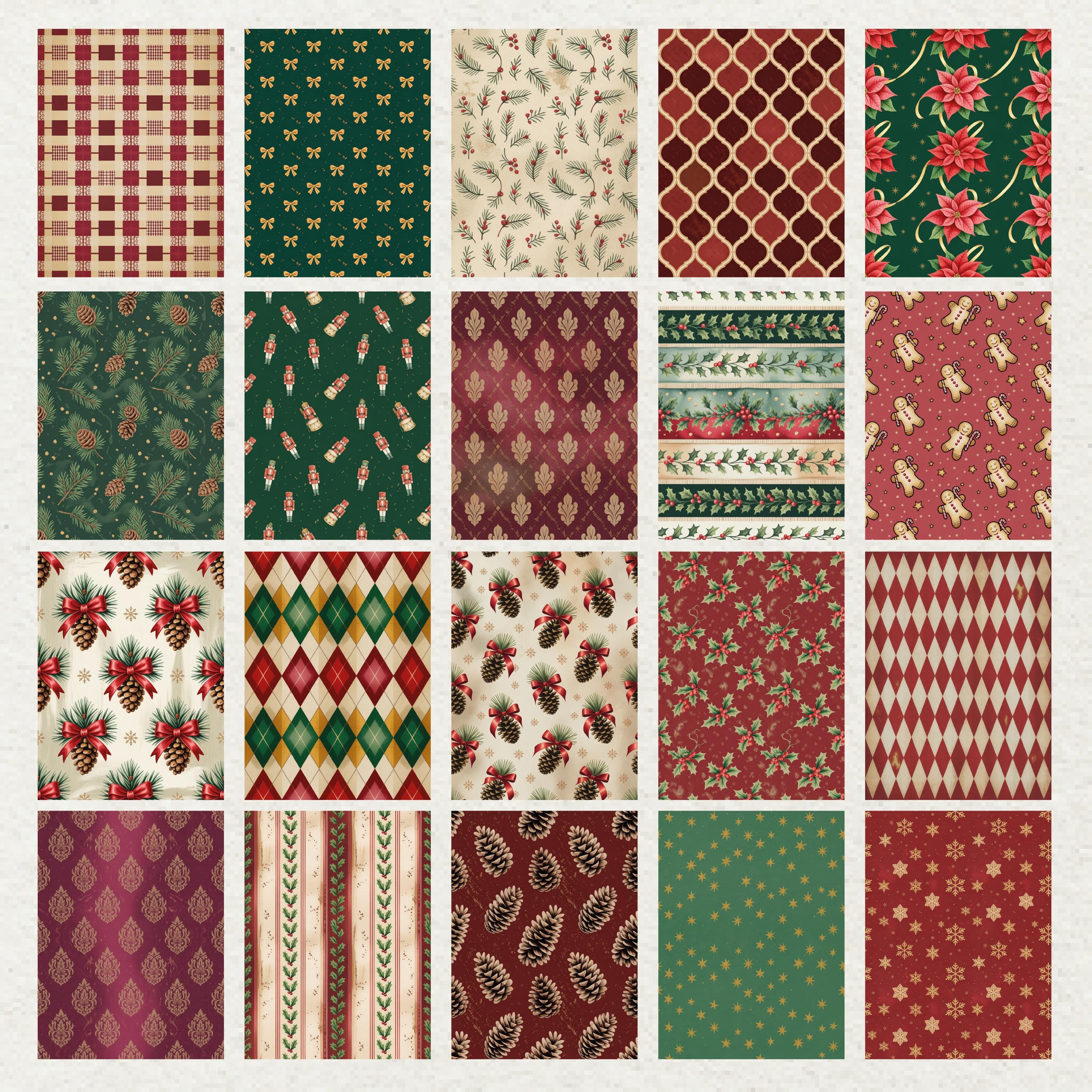 Christmas Seamless Digital Papers PNG Pattern Bundle - Etsy