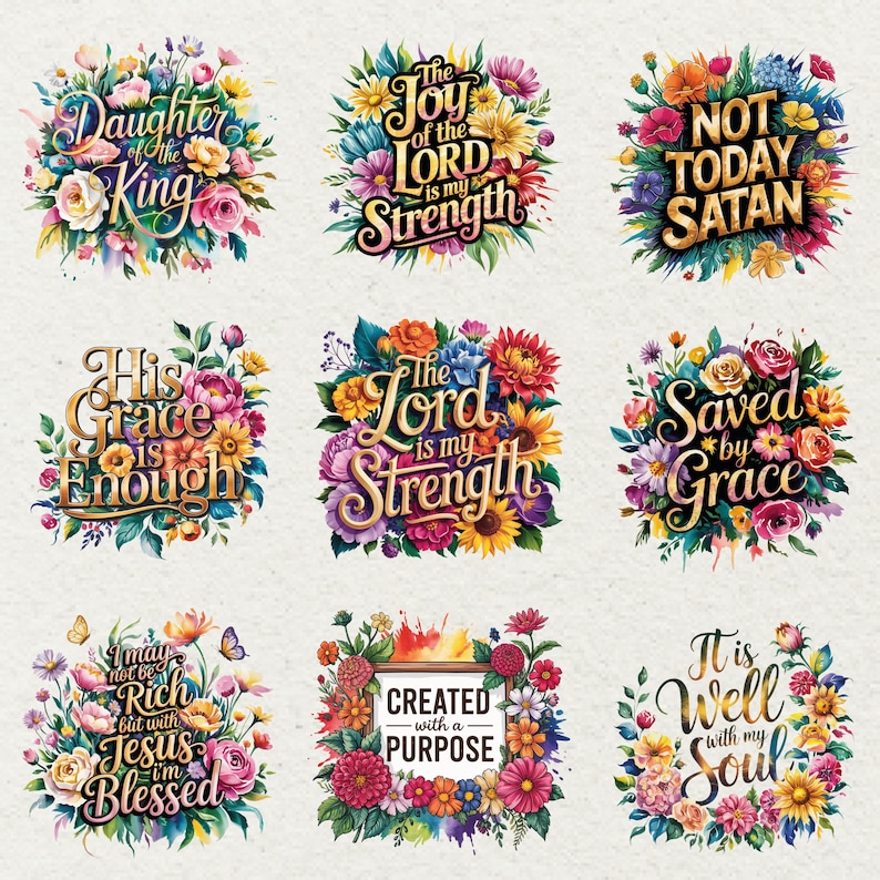 Christian Faith Quotes Clipart Bundle 50 PNG Commercial Use - Etsy Ireland