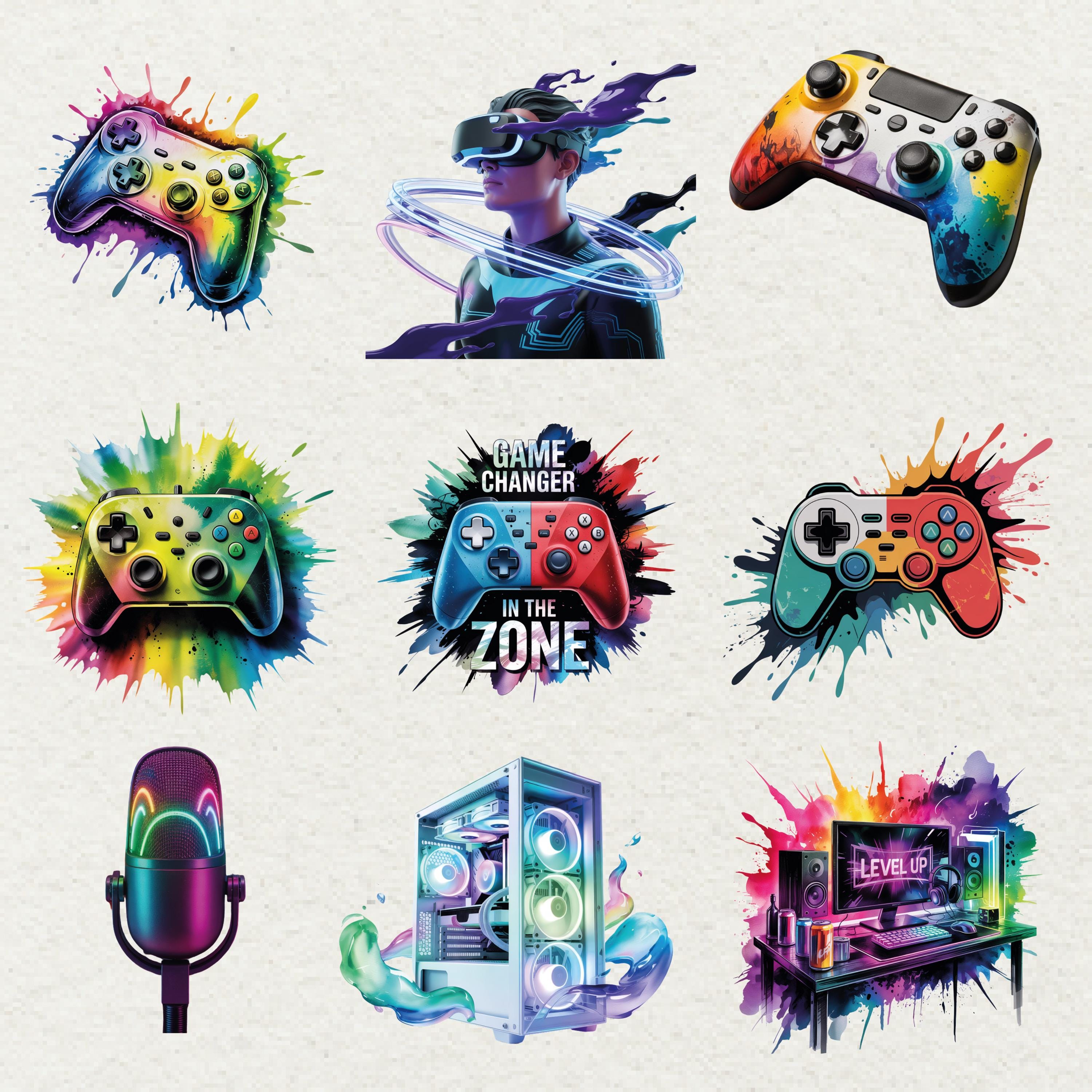 Game Controller Clipart PNG Bundle for Gamers - Etsy Canada