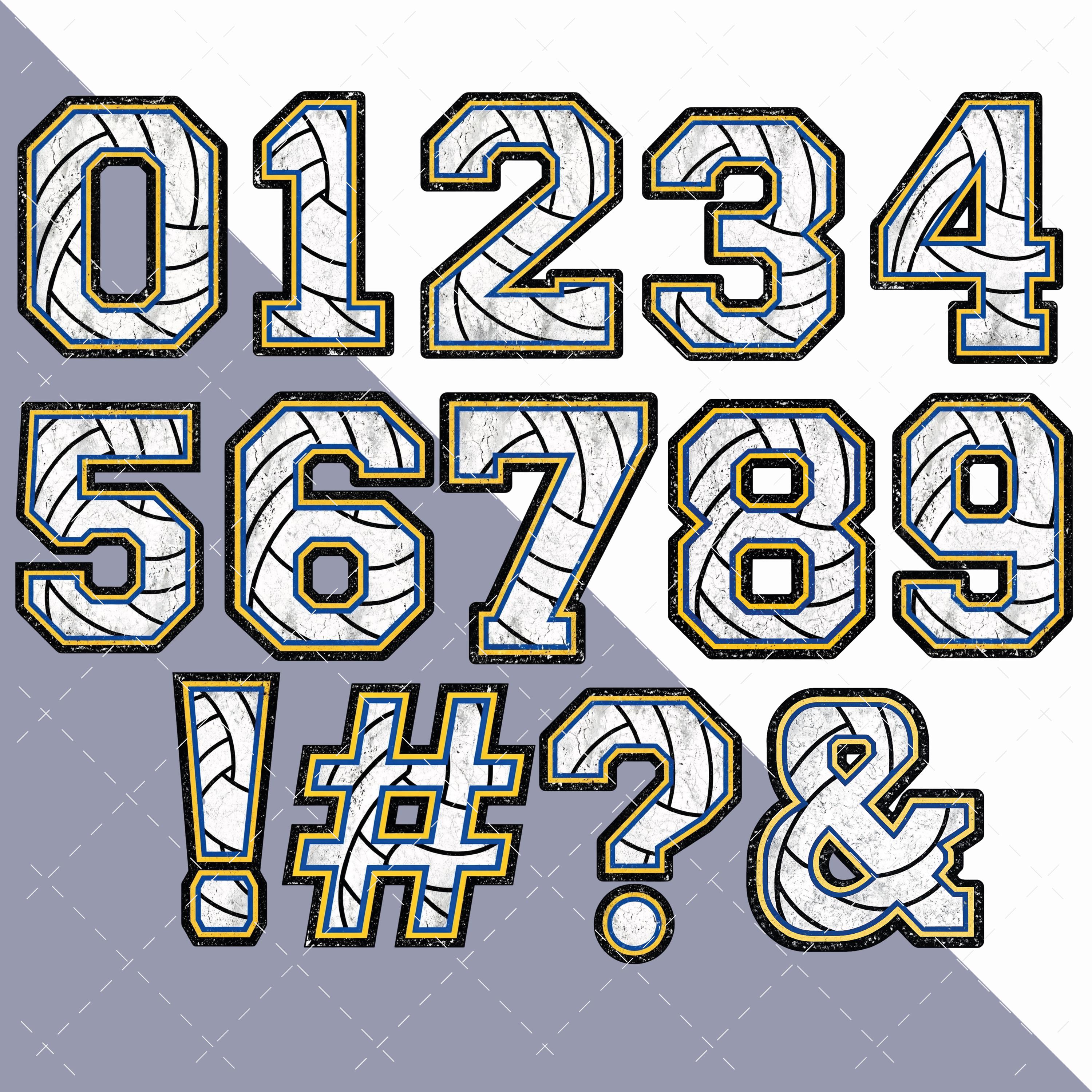 Volleyball Alphabet Clipart PNG Varsity Letters Numbers Transparent - Etsy