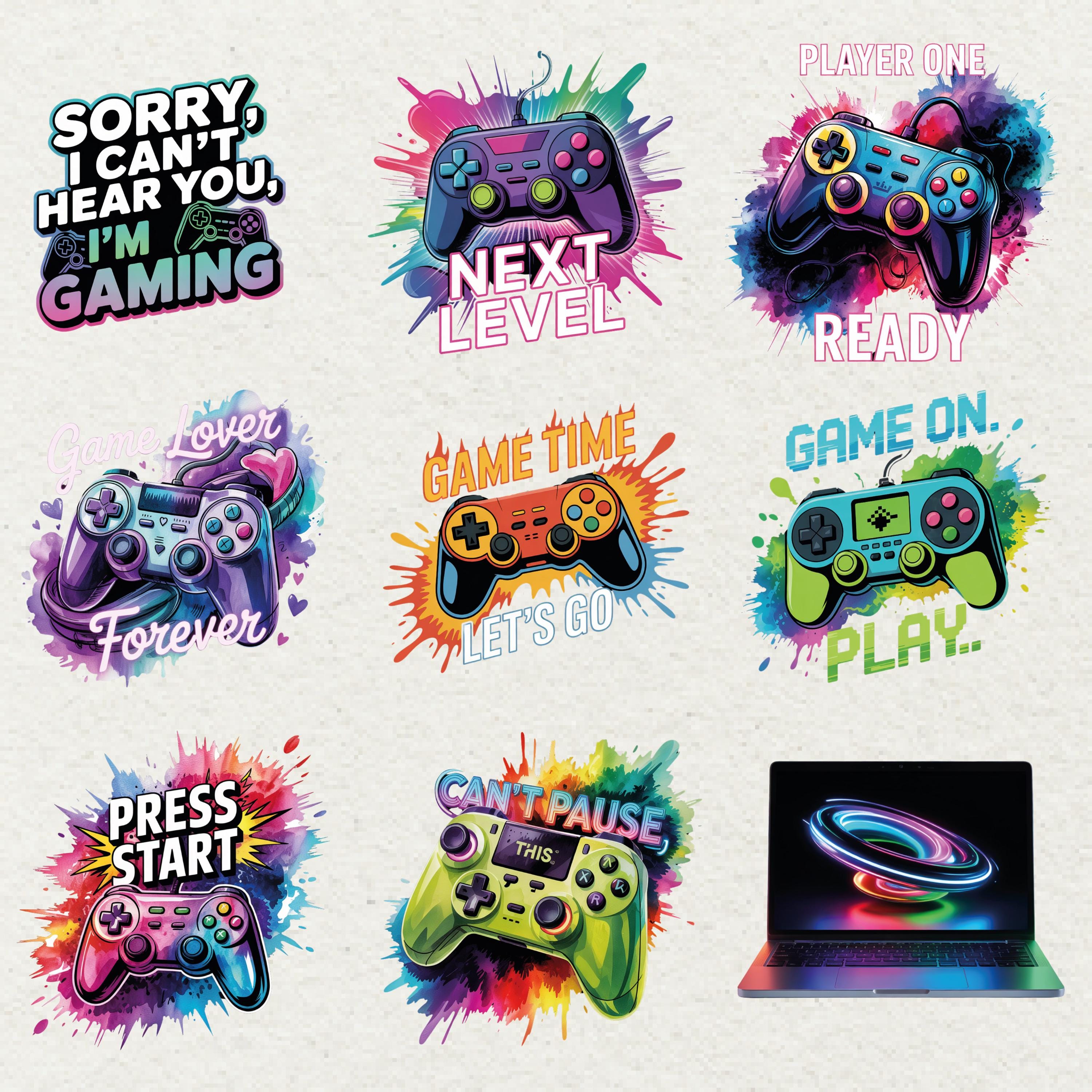 Game Controller Clipart PNG Bundle for Gamers - Etsy Canada
