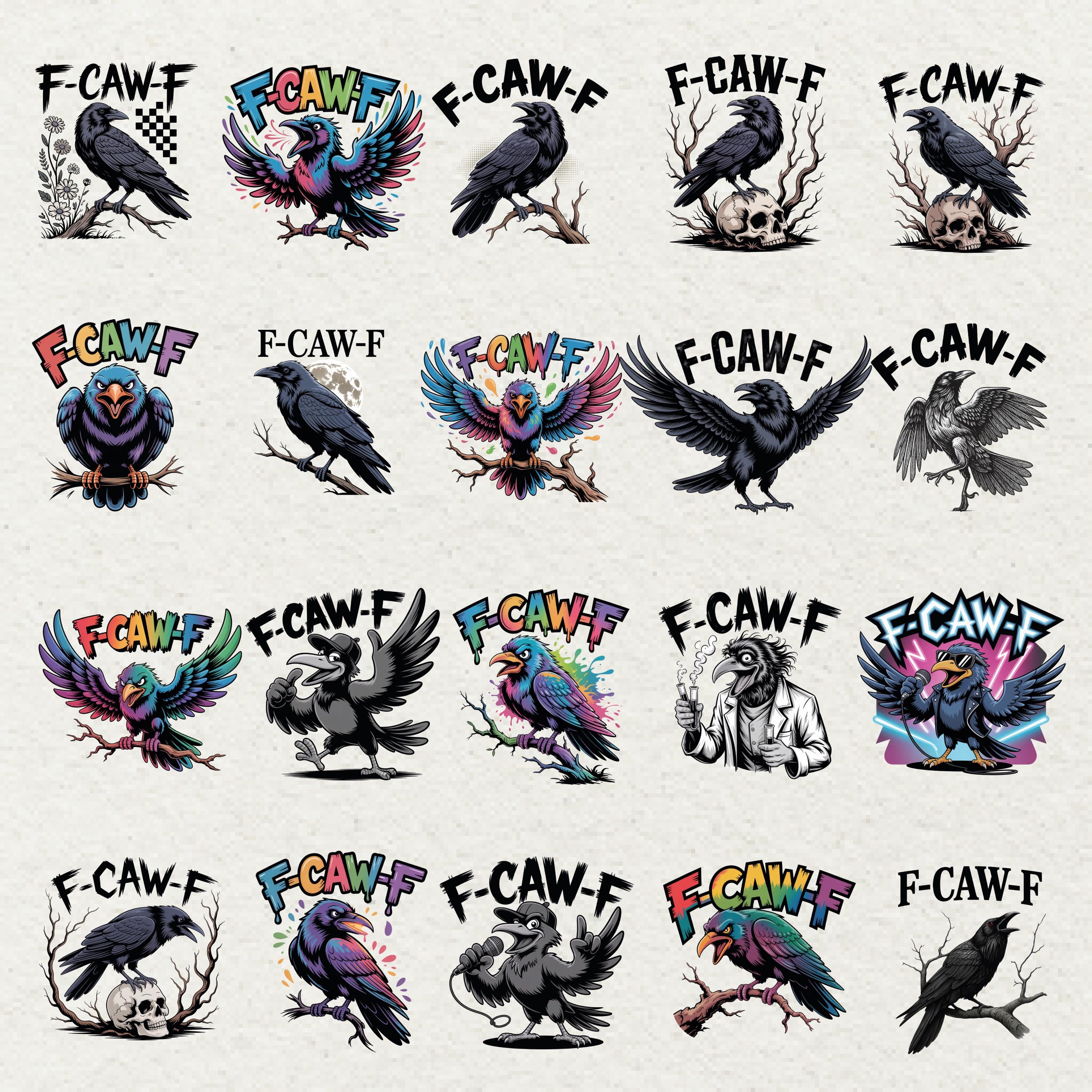 Funny Raven Clipart Bundle 65 PNG Cartoon Crow Designs - Etsy