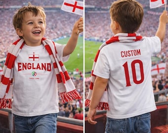 England Football Tee | Kids Custom Soccer Jersey, St George Cross