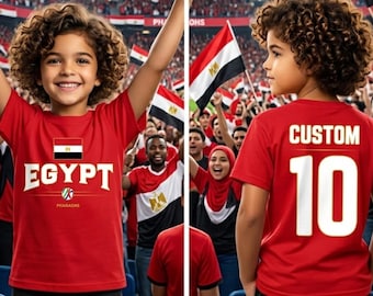 Egypt flag soccer jersey Kids Tee | custom name and number
