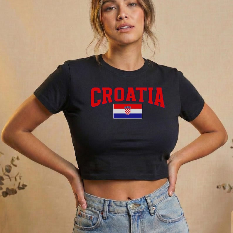 Croatia Shirt Croatia Tshirt Hrvatska Croatia Flag Crop Soccer Tee Cute Y2k Top Soccer 2026 Soccer T Shirt Soccer Fan Gift image 6