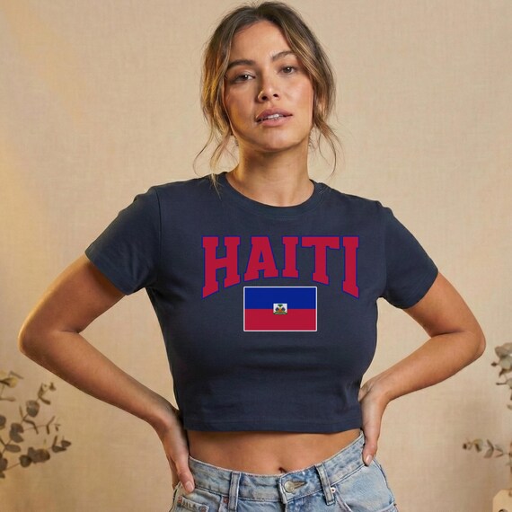 Y2K Baby Tee Haiti National Team Soccer Jersey Haiti Pride Top Haitian Supporter Soccer Fan Gift