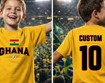 Ghana flag kids tee | Custom name and number back