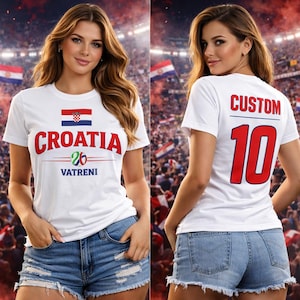 Camiseta de Croacia - Camiseta de fútbol de Croacia - Ropa de aficionado de la selección nacional Vatreni con nombre y número personalizados. imagen 1