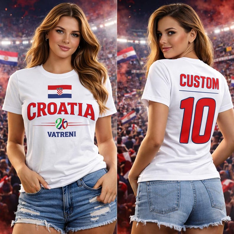 Camiseta de Croacia - Camiseta de fútbol de Croacia - Ropa de aficionado de la selección nacional Vatreni con nombre y número personalizados. imagen 1