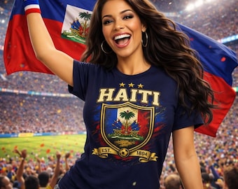 Haiti Shirt Football | Haiti Flag Shirt Haitian Pride Game Day Soccer 2026 | National Team Stadium Tee