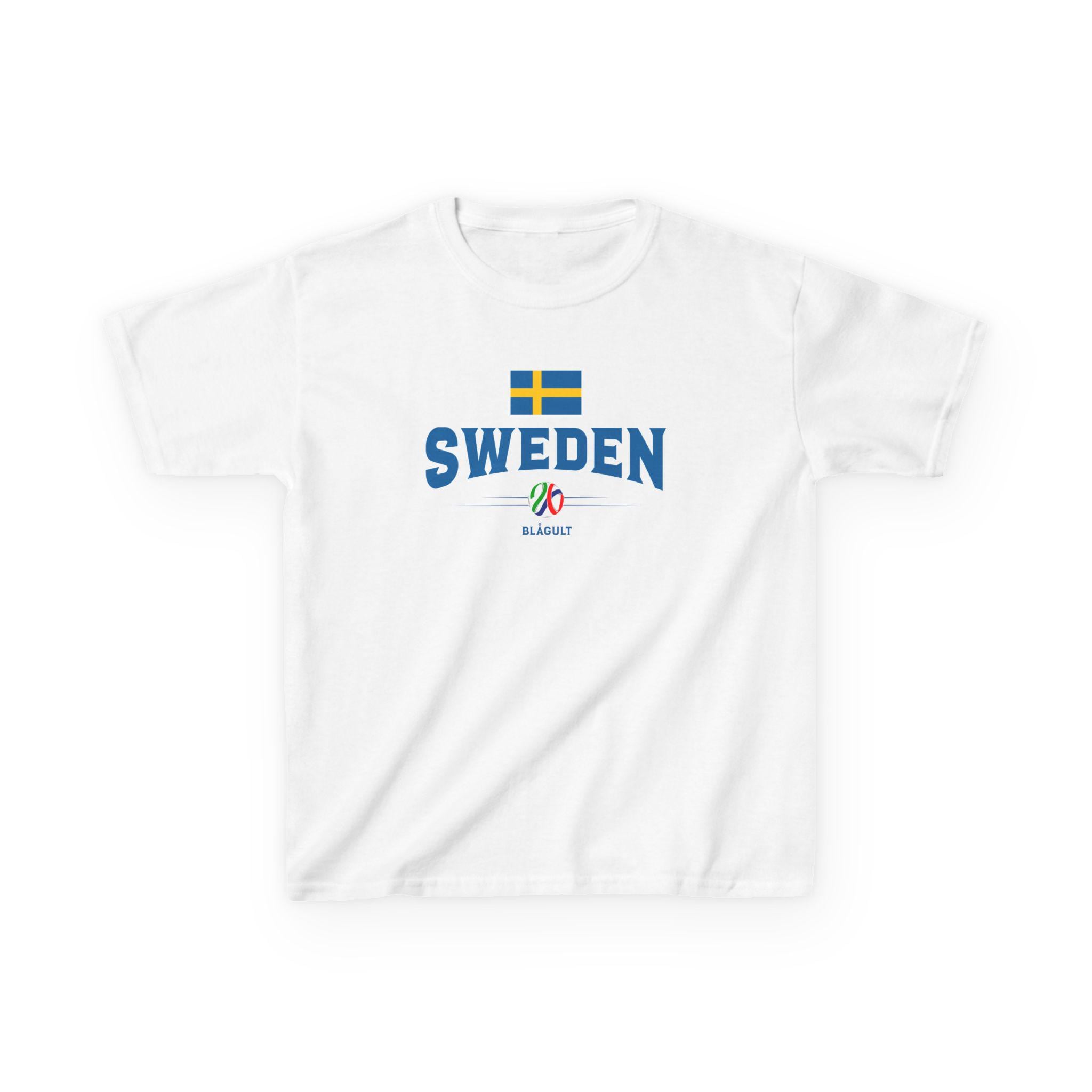 Discover Sweden Flag Soccer Jersey T-Shirt for Kids with Custom Back Number