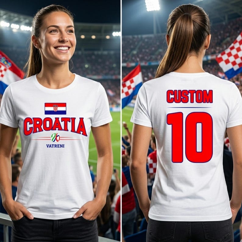 Croatia Flag Soccer Tee | Kids Custom Number Jersey image 1
