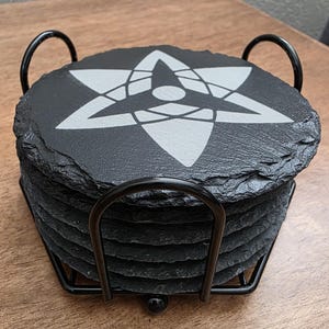 Sharingan Slate Coasters | Naruto Anime Fan Art