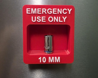 Emergency 10mm Socket Holder - 3D Printed PLA Funny Tool Organizer - Mechanic Gift, Garage Humor