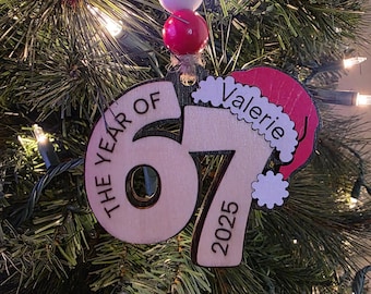 Personalized "67" Meme Ornament - Custom Name 6-7 Viral Kid Trend
