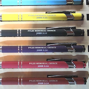 Custom Laser Engraved Ballpoint Pens - Personalized Text, Name, Phone - Bulk Promotional Pens Black Ink