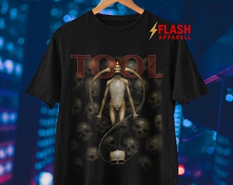 Tool Band T-shirt, Metal Music Merch-tröja, Retro 90-tals T-shirt med huvtröja