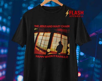 Jesus och Maria-kedjan Glad när det regnar T-shirt: 90-tals retro rockbandmusik fan merchandise-tröja