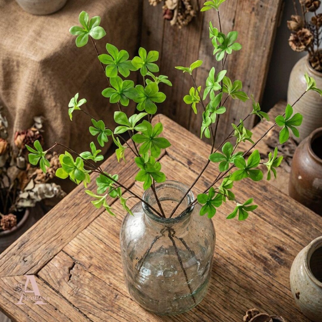 1 Pc Enkianthus Perulatus Green Leaf Branch – Artificial Botanical Stem ...