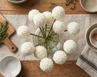 Konstgjord Billy Balls-bukett – Gula Craspedia-konstblommor