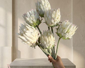 Luxury Faux Protea Stem – Real Touch Velvet Artichoke Flower Decor 1 PC