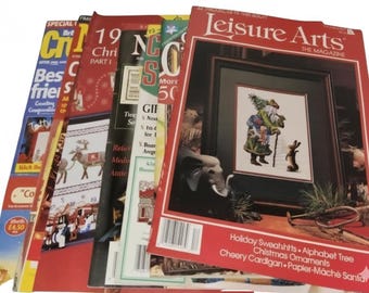 Vintage Cross Stitch Magazine Lot | 1990s–2000s Christmas Holiday Embroidery Patterns & Craft Projects