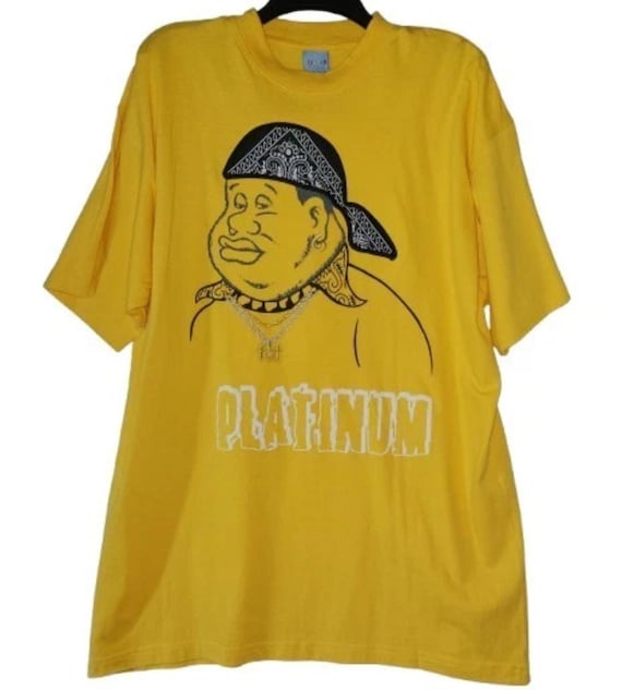 Y2K FUBU Platinum Fat Albert Graphic T Shirt XL Yellow Hip Hop Tee
