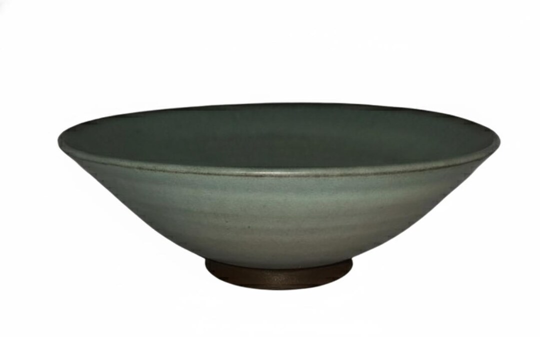 Celadon Studio Pottery Bowl | Wheel Thrown Green Glaze | Asian Style ...