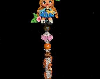Handmade Anna from Frozen Clay Bling Pen