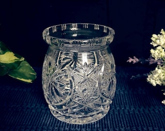 Antique Fostoria Crystal Spooner – Brazilian No. 600, Star Cut Base, ABP Style