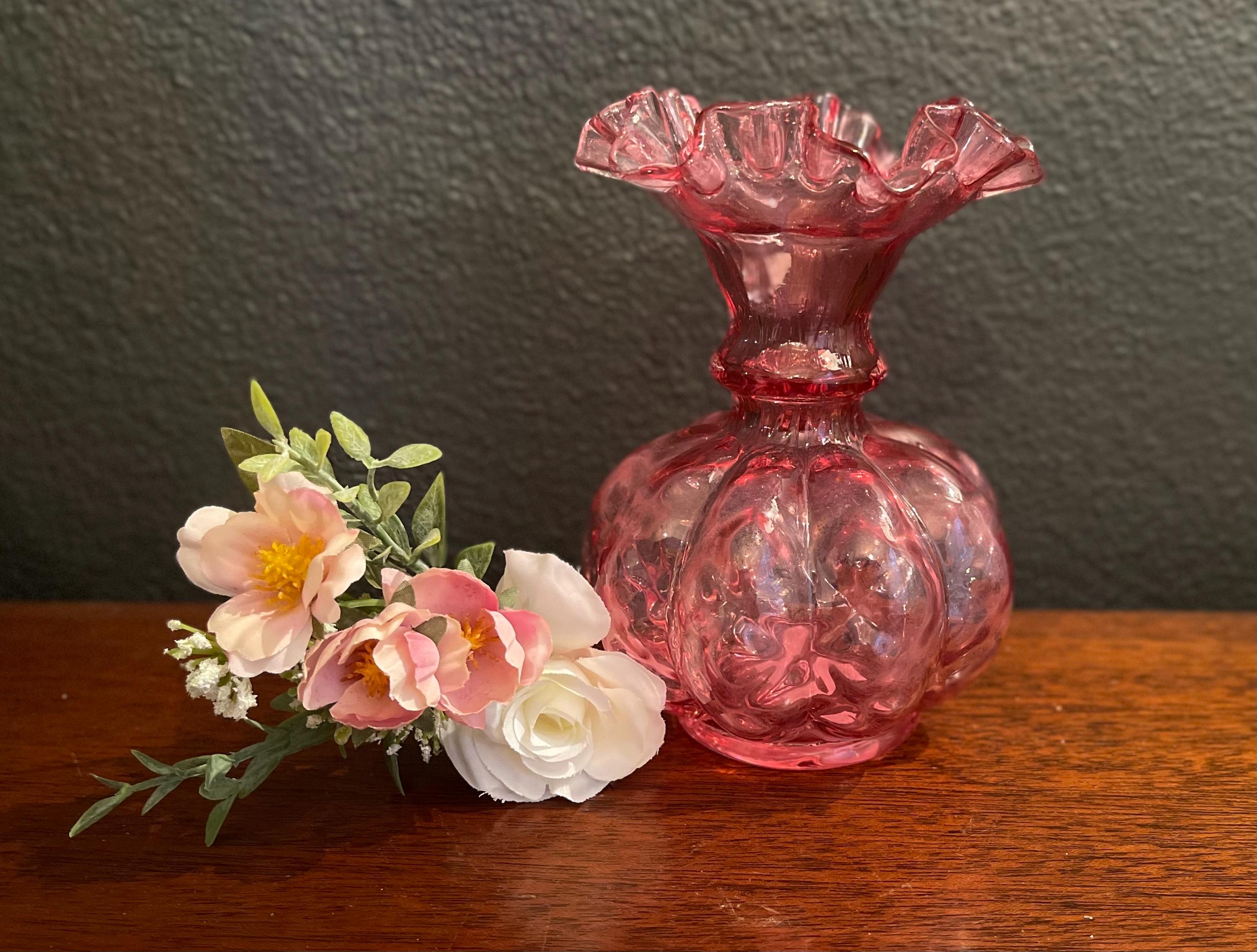 Fenton Pink Vase - Etsy